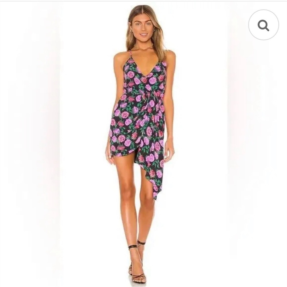 Lovers + Friends Black and Purple Floral Mini Dress